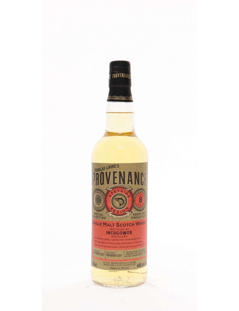 WHISKY DOUGLAS LAING'S PROVENANCE INCHGOWER 8 ANS 46°   70CL