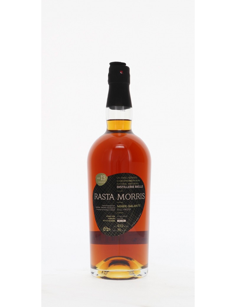 RHUM RASTA MORRIS BIELLE 13 ANS 47,9°   70CL