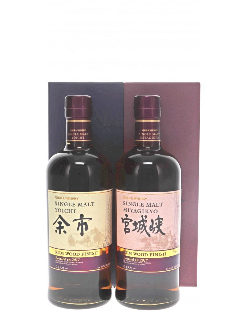 WHISKY COFFRET YOICHI ET MIYAGIKYO RUM FINISH 46° 2 X 70cl