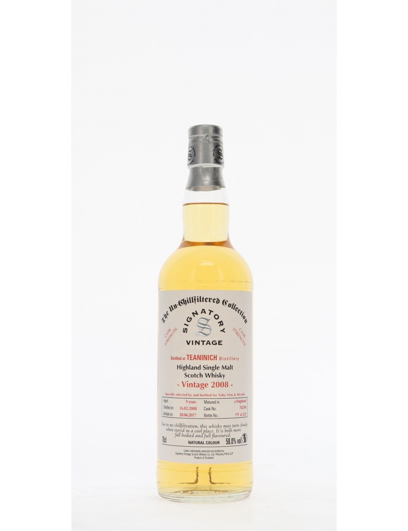 WHISKY SIGNATORY VINTAGE TEANINICH 2008 BY TOBY VINS ALCOOLS