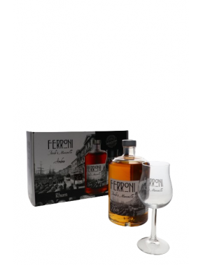 RHUM FERRONI AMBRE COFFRET + 2 VERRES