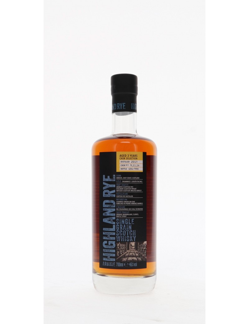WHISKY ARBIKIE CASK SELECTION 3 ANS 2015 46°   70CL