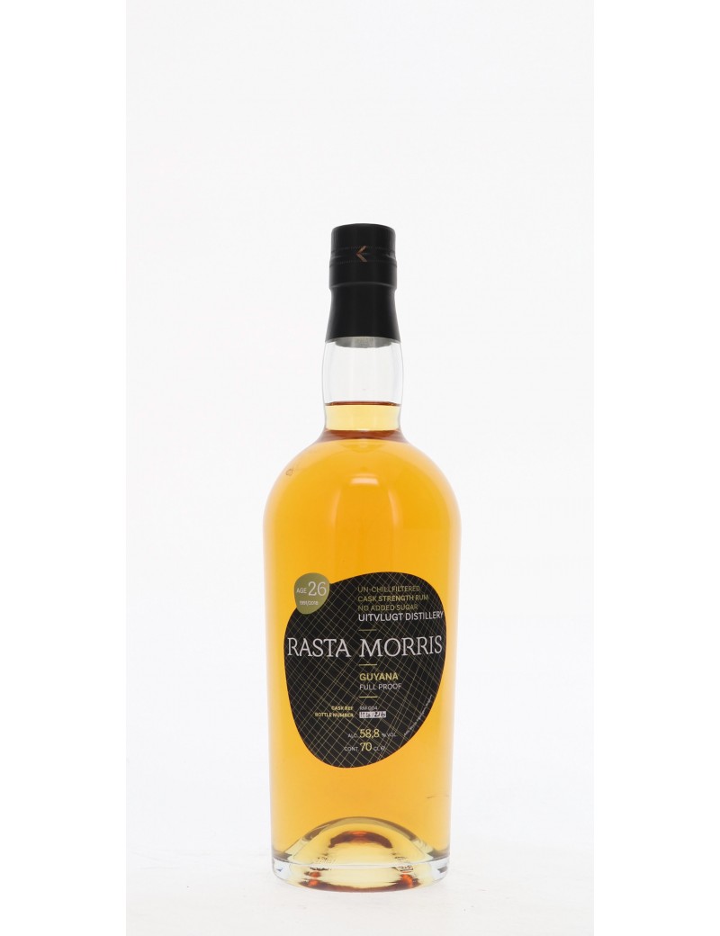 RHUM RASTA MORRIS GUYANA UITVLUGT 26 ANS 58,8°   70CL