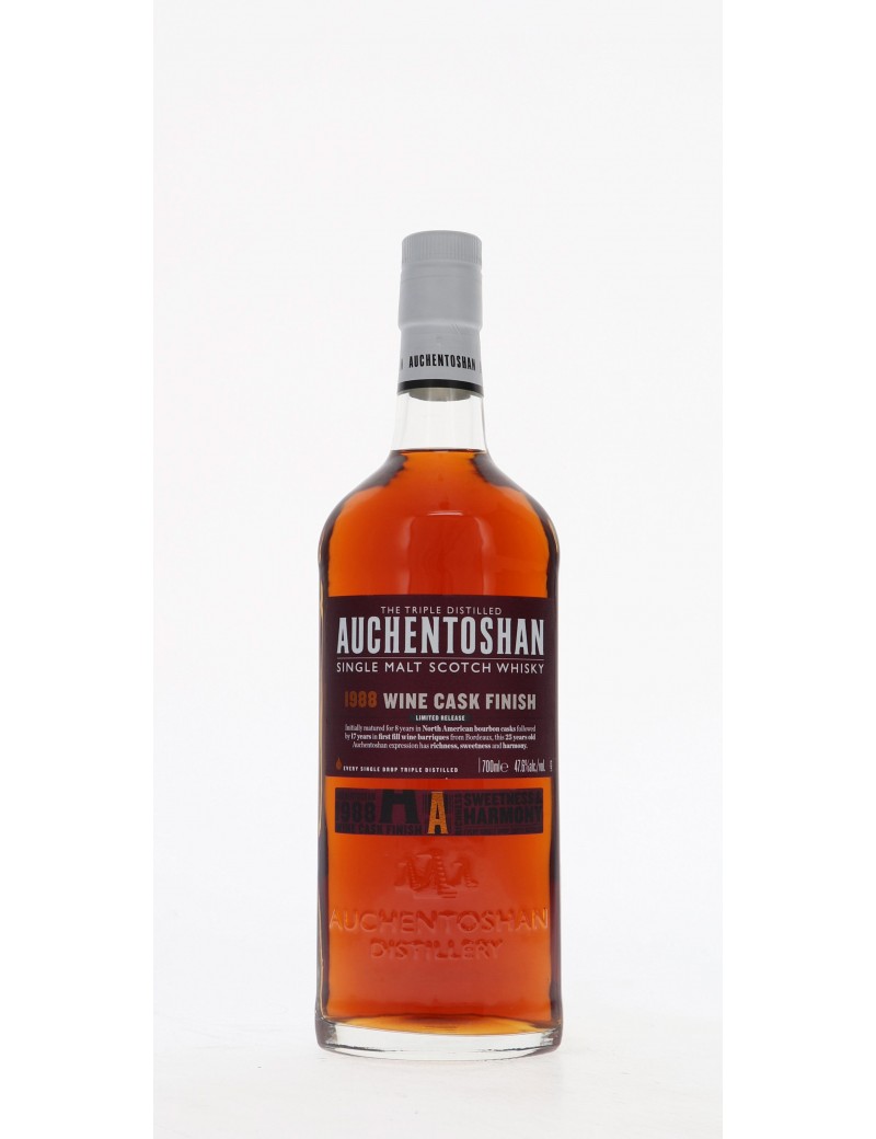 WHISKY AUCHENTOSHAN 1988 WINE CASK FINISH 47,6°   70CL