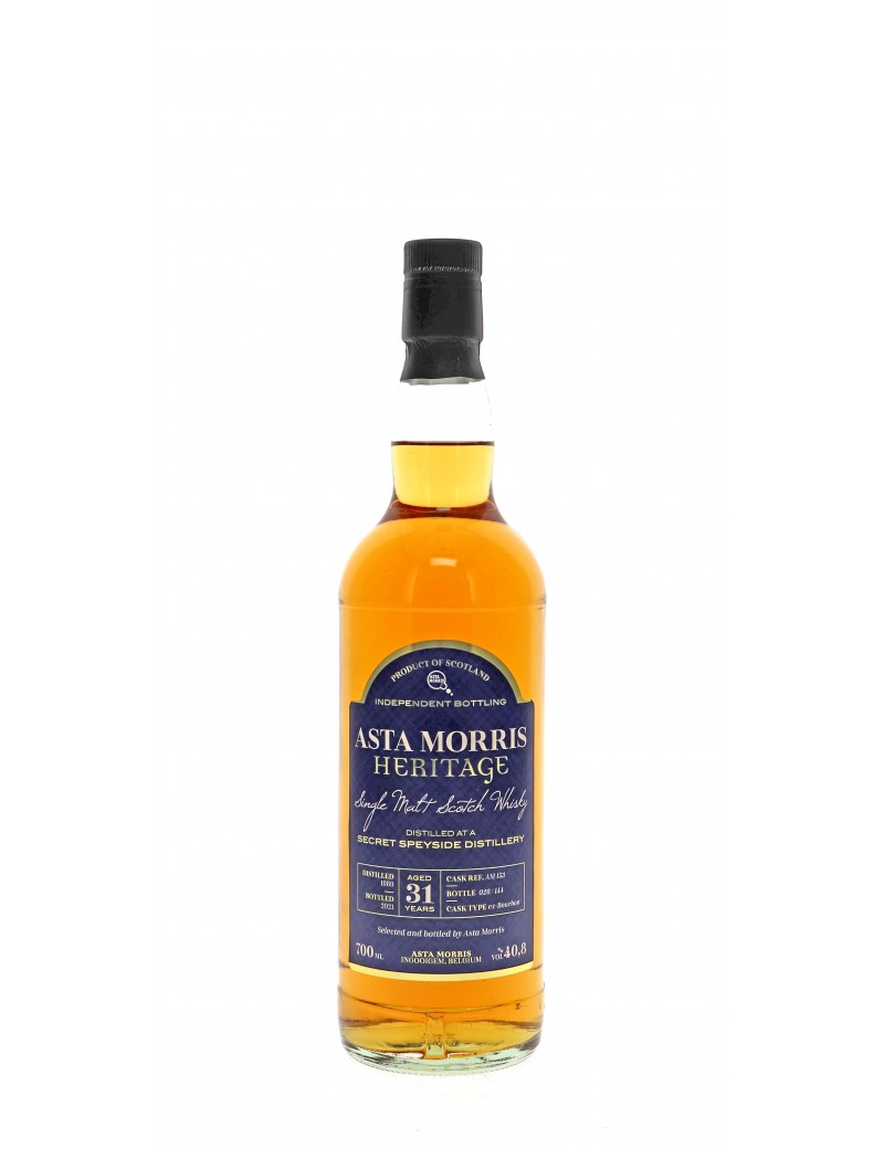 WHISKY ASTA MORRIS SECRET DISTILLERY 31 ANS 40,8°   70CL